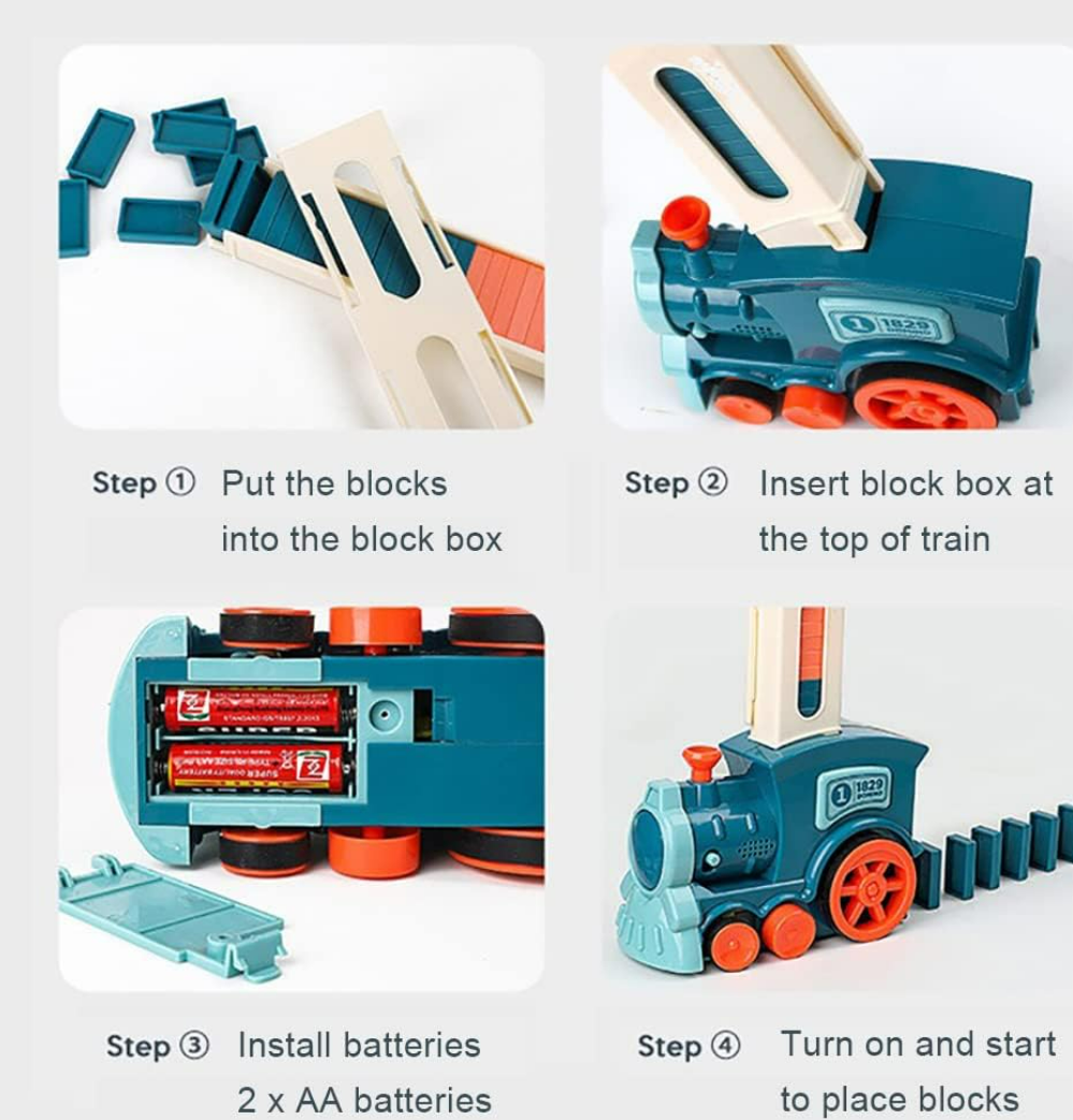 Train Toy Domino Set for Kids BPA Free Plastic with Sound Effects