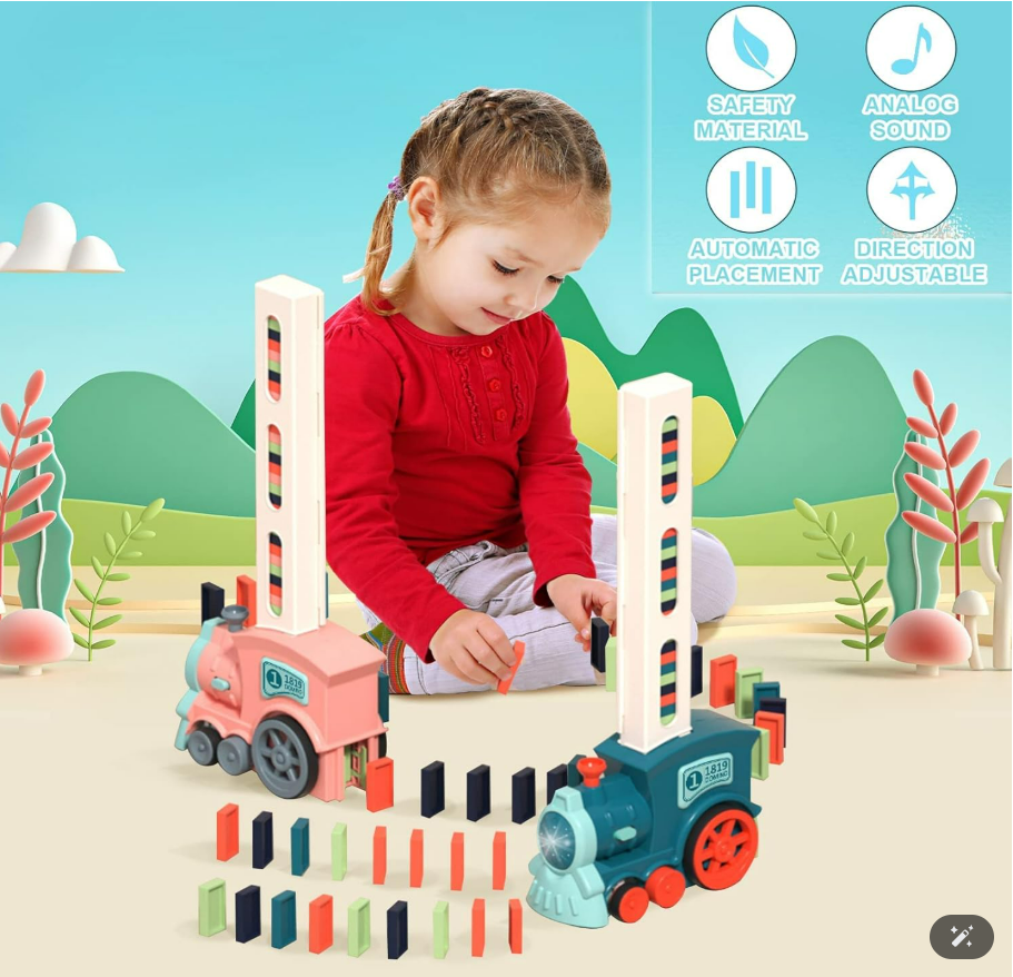 Train Toy Domino Set for Kids BPA Free Plastic with Sound Effects
