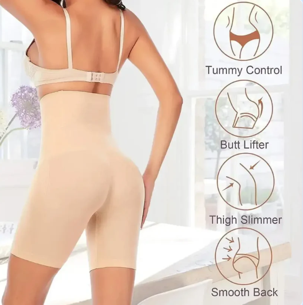 4-in-1 Shaper - Quick Slim Shape Wear Tummy, Back, Thighs, Hips - Black/Efffective Seamless Tummy Tucker